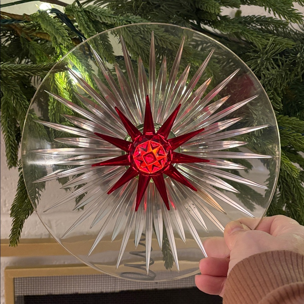 Vintage starburst plastic tree topper